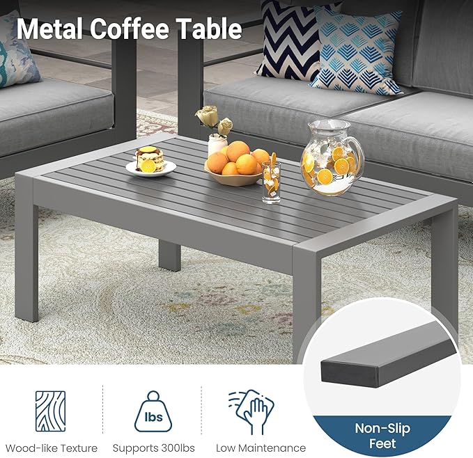 Wisteria Lane Metal Patio Furniture Sofa, All-Weather Outdoor Couch - Image 7