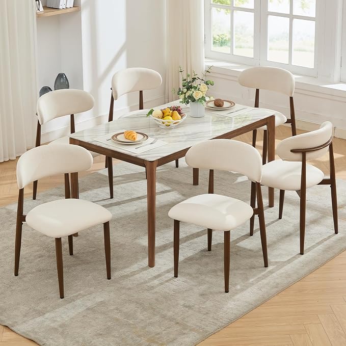 UVV Dining Chairs Set of 8, Metal Kitchen Chairs - Image 5