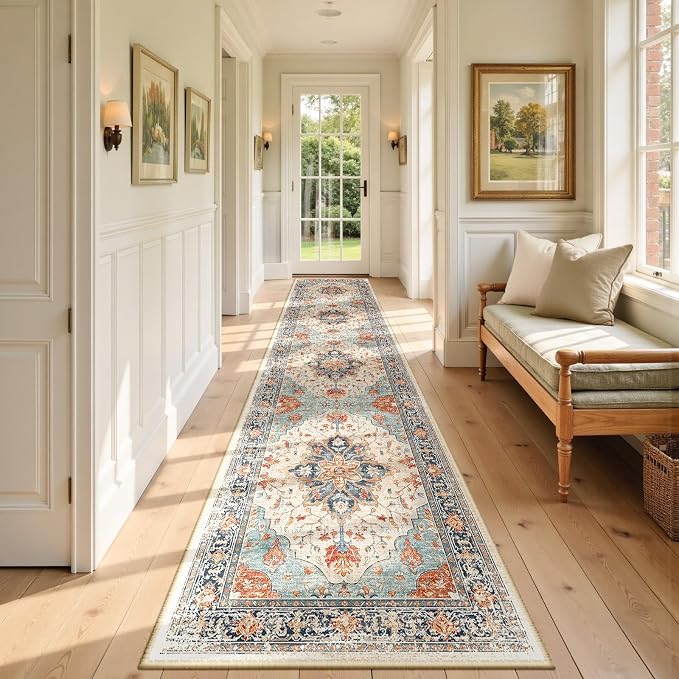 RELEANY Area Rugs 2'6"x12' Runner Rug Non Slip Washable by RELEANY