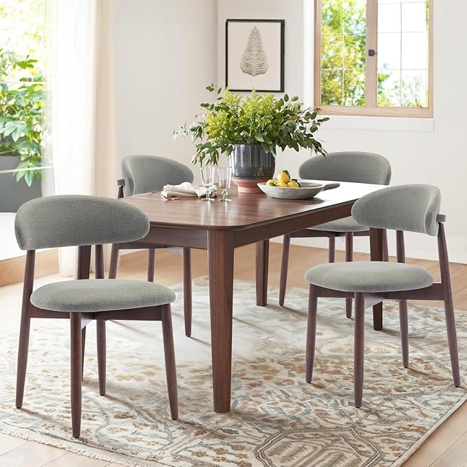 COLAMY Wooden Dining Room Chairs Set of 4, Modern Upholstered Fabric Dining by COLAMYHOME