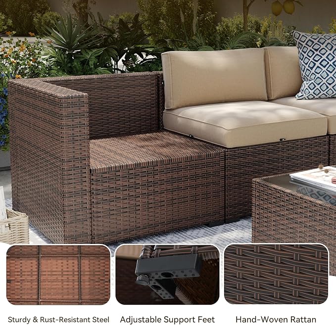 Aoxun Patio Furniture Sets, 15-Piece Outdoor Patio Furniture - Image 6