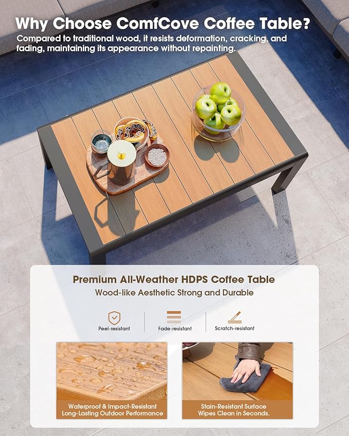 Aluminum Outdoor Patio Furniture 3 Seats, All-Weather Outdoor Patio Sofa - Image 6