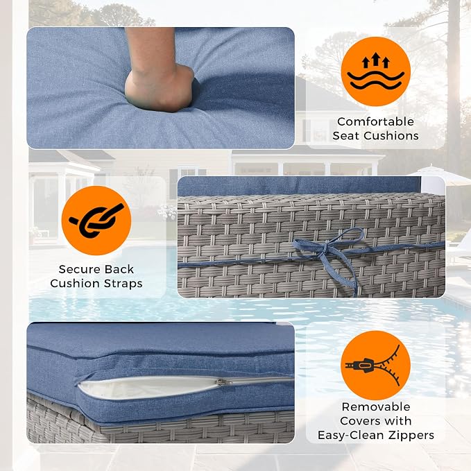 8-Seat Outdoor Wicker Patio Furniture Set - Image 7