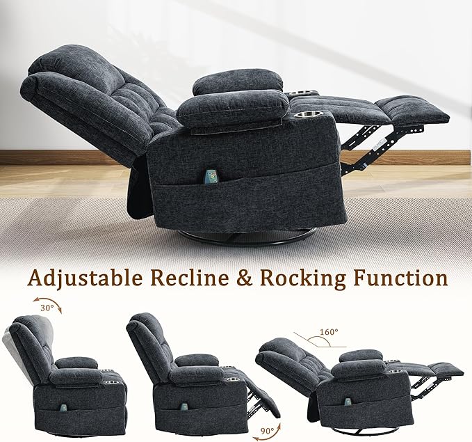 Korser 360° Swivel Rocker Recliner - Image 5