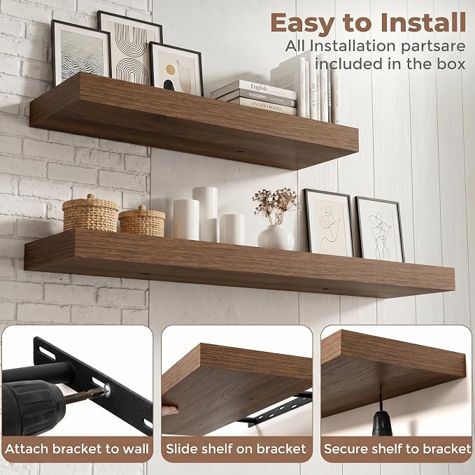 FLYJOE Floating Shelves for Wall, 48 Inch Floating Shelves Set of 1, Kitchen - Image 6