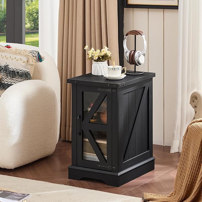 Joaxswe Narrow Night Stand Set 2, Farmhouse Side End Table - Image 6