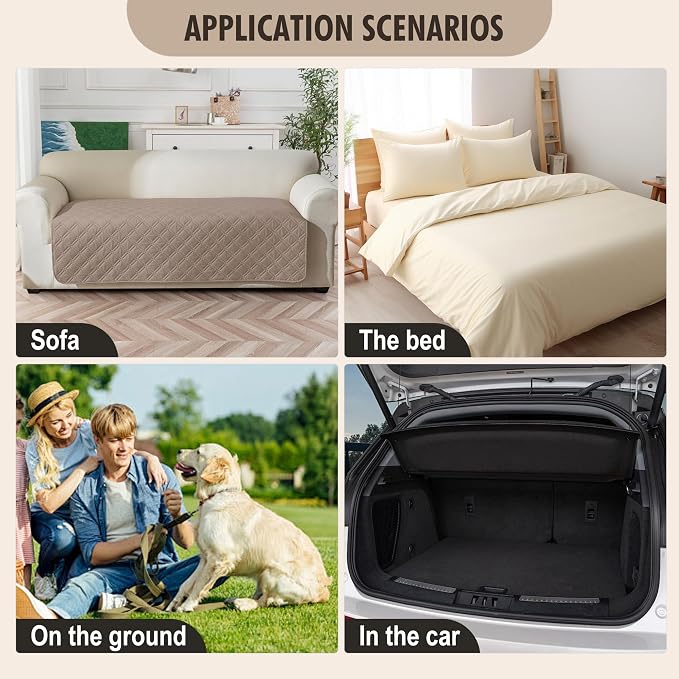 Genina Waterproof Couch Cover, Washable Anti-Slip 51 inch Loveseat Sofa Covers - Image 6