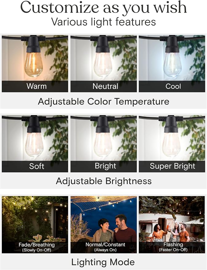 Brightech 48 FT Ambience Pro Outdoor Solar String Lights - Image 5