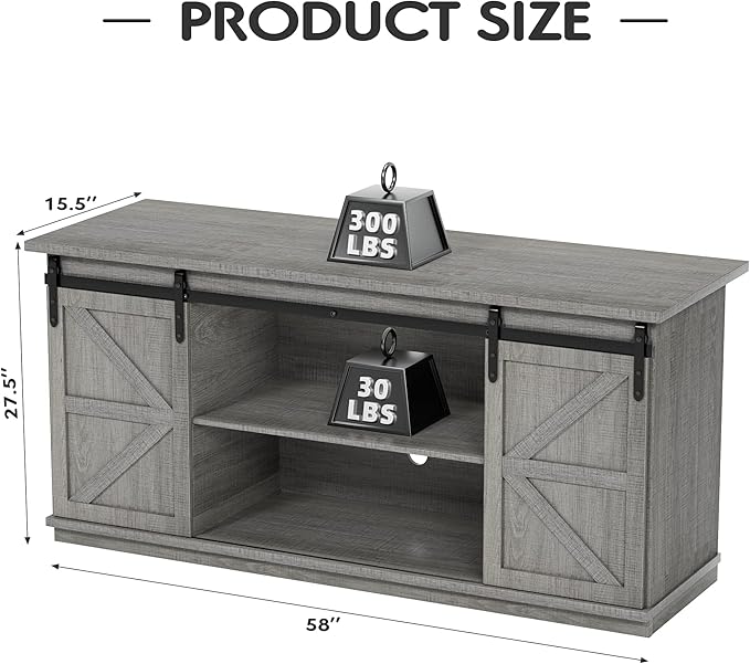 JUMMICO TV Stand for 65 Inch TV, Entertainment Center - Image 3