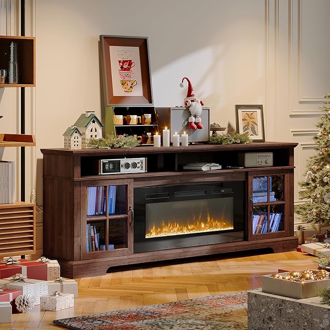 70" Farmhouse TV Stand with 36" Fireplace - Image 8