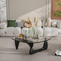 EASYSOUL Modern Glass Coffee Table, 44.88" D x 32.28" W x 15.75" H, Abstract by EASYSOUL