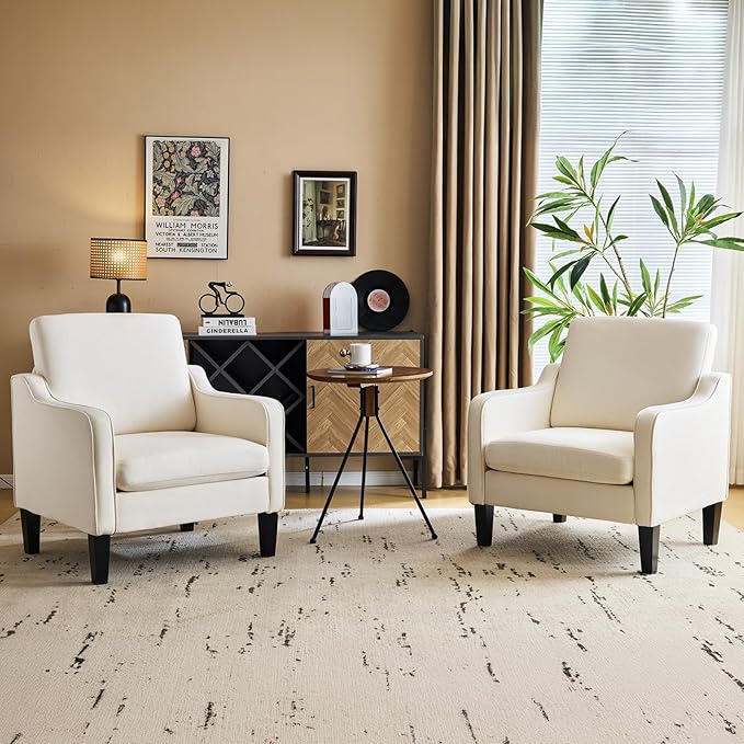 VINGLI Modern Accent Chairs Set of 2, Upholstered Sofa Chair Reading Chair by VINGLI