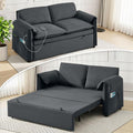 63" Velvet Convertible Sleeper Loveseat Sofa Bed, Pull Out Couch Bed by UMBFUN
