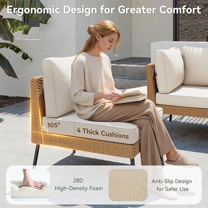Aoxun 10 Piece Patio Furniture Set, 10 Seats Outdoor Sectional Sofas - Image 3