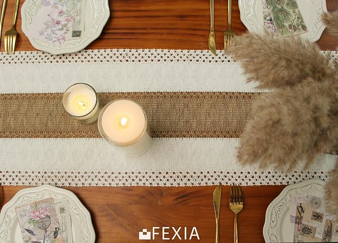 FEXIA Boho Table Runner for Christmas Thanksgiving Home Decor - Image 6