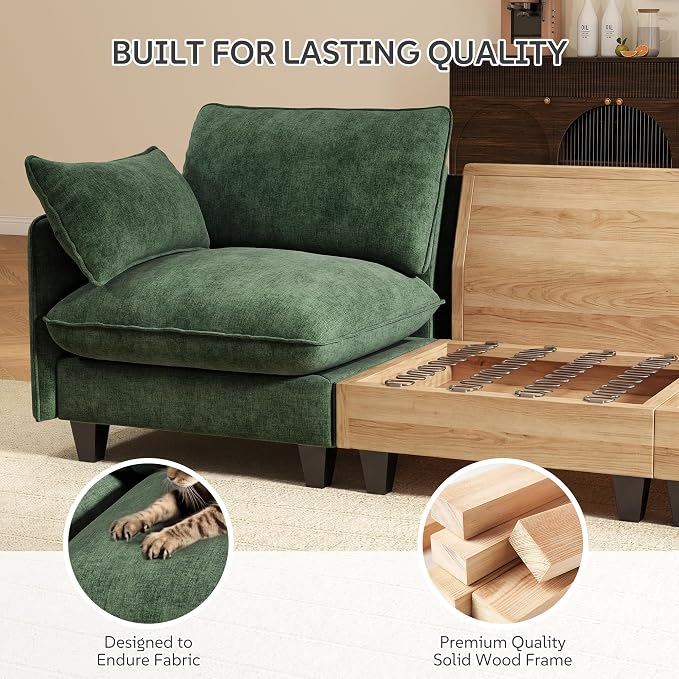Ihanherry 105" Modular Sectional Sofa, L-Shaped Cloud Couch - Image 6