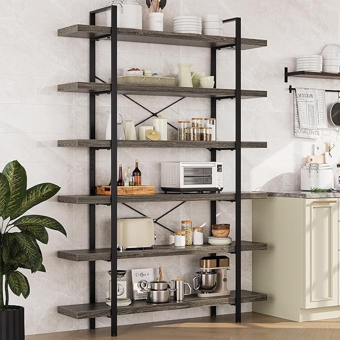 OtterOasis Bookshelf Set, Heavy Duty 6-Tier Industrial Bookcase, 120lbs Shelf - Image 8