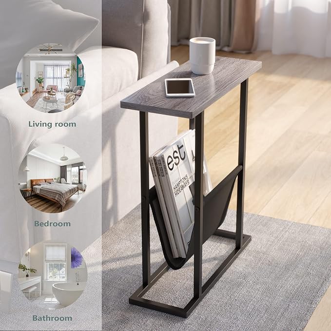 Yusong Narrow Side Table for Small Spaces, Small End Table - Image 5