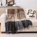 Boho Throw Blanket, Chenille Jacquard Tassels Throw Blankets by Bofree