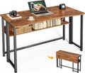 Huuger Folding Desk with Storage Shelf, 39.3 Inch Foldable Computer Table by Huuger