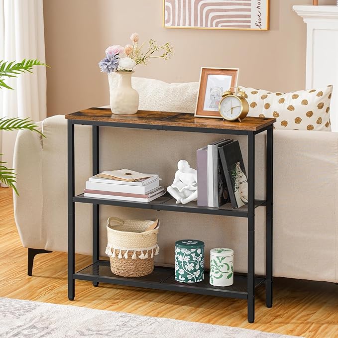 HOOBRO 29.5" Narrow Console Table, 3-Tier Entryway Table, Thin Sofa Table - Image 6