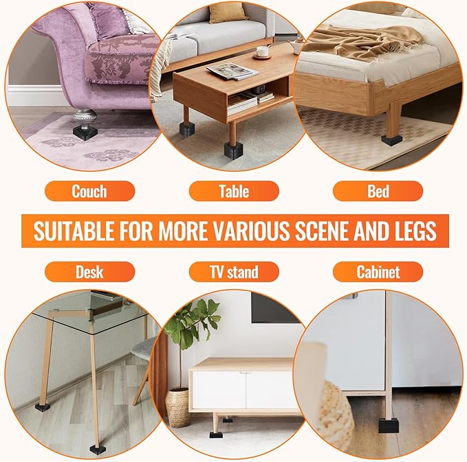 Furniture Risers, 8 Pack Bed Risers - Image 6