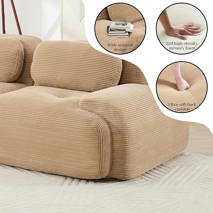 Boneless Sectional Couch, No Assembly Required, 152.7” U Shaped Modular Cloud - Image 7