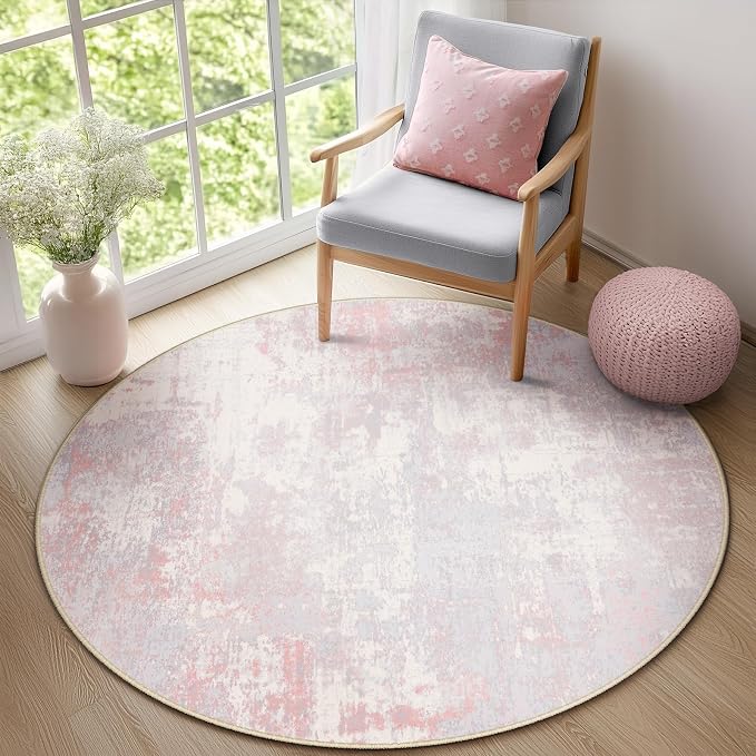 RELEANY Washable Area Rugs 4ft Non-Slip Modern Abstract Soft - Image 3