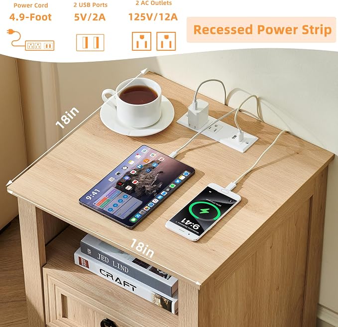 Joaxswe 18" Farmhouse Night Stand - Image 6
