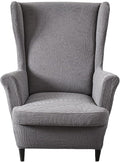 KRFOONN Stretch Wing Chair Slipcovers Jacquard 2 Piece Wingback Chair Covers by KRFOONN
