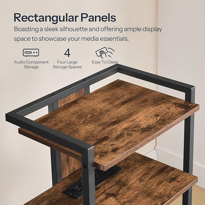 HOOBRO 4-Tier AV Media Stand, Media Console - Image 8