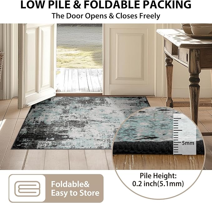 RELEANY Washable Area Rugs Square 8ft Non-Slip Modern Abstract Soft - Image 4
