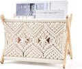 Mkono Macrame Magazine Rack Boho Storage Holder Standing Basket by Mkono