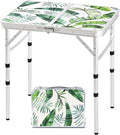 Folding Camping Table 2ft Portable Picnic Table Adjustable Height Small Card by Yriuat