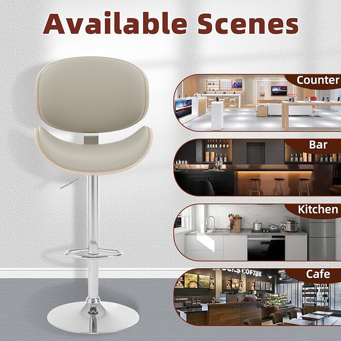 civama Bar Stools 1 PC for Kitchen Counter, Adjustable Bar Height Chairs - Image 8