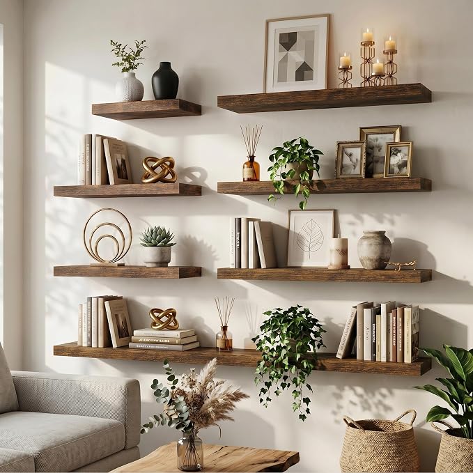 FLYJOE Floating Shelves for Wall, 16 Inch Floating Shelves Set of 2, Kitchen - Image 3