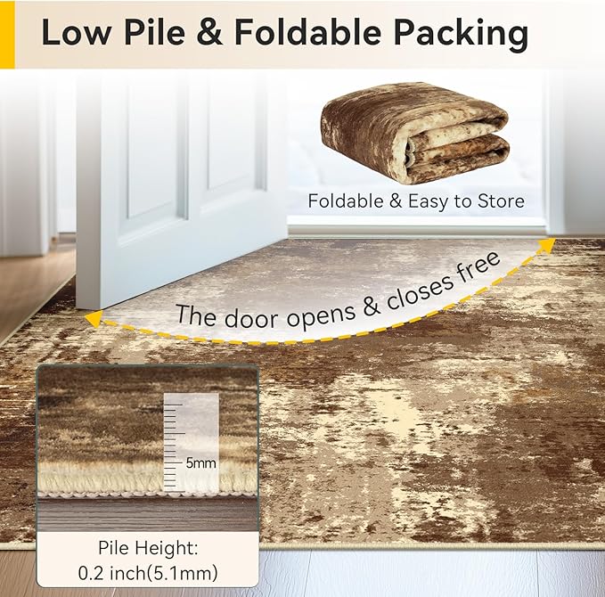 RELEANY Washable Area Rugs 10'x14 Non-Slip Modern Abstract Soft - Image 6