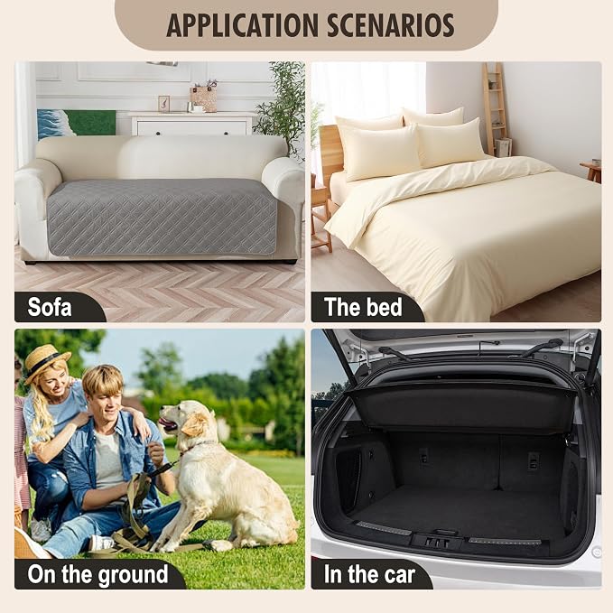 Genina Waterproof Couch Cover, Washable Anti-Slip 51 inch Loveseat Sofa Covers - Image 6