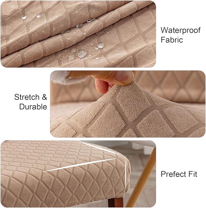 Genina Waterproof Chair Covers for Dining Room 6 Pack, Dining Chair Cover - Image 3