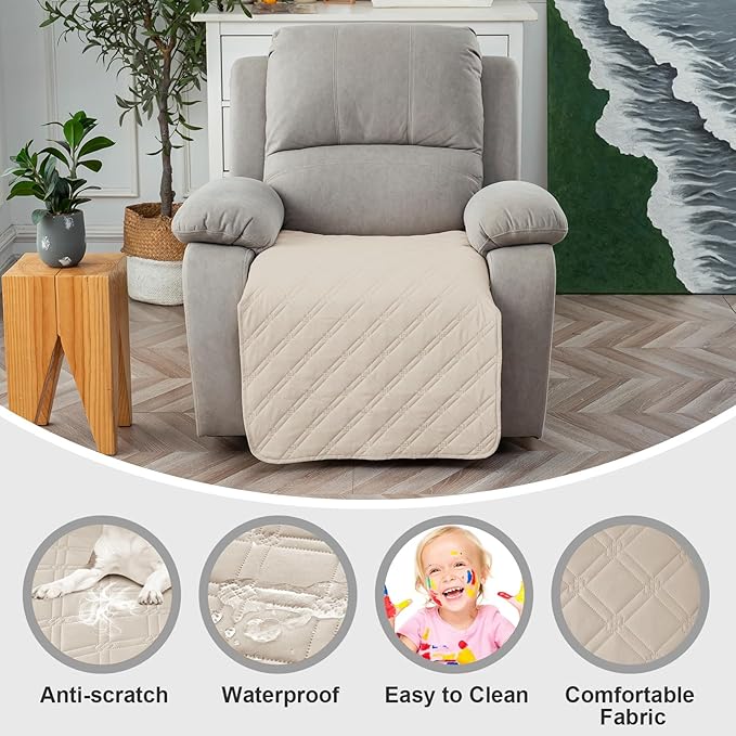 Genina Waterproof Recliner Chair Covers, Recliner Cover - Image 2