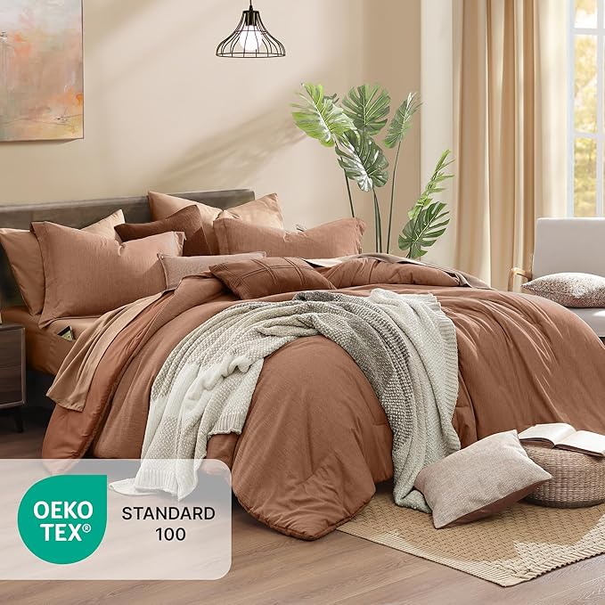 Monbix Full Size Comforter Set, Autumn Leaf Bedding Comforter - Image 5