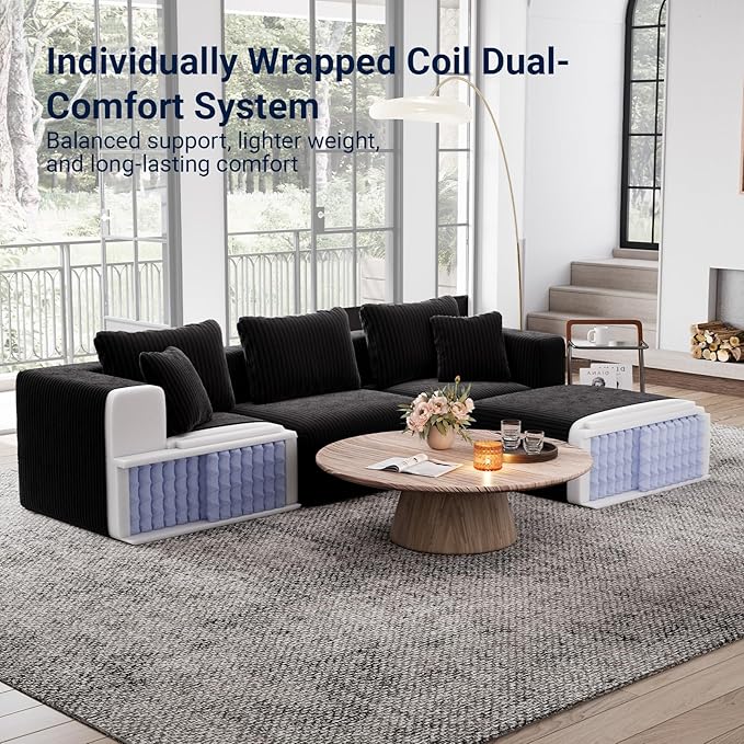 Avenco 71” 2-Seater Modular Loveseat Sofa Couch, Individually Wrapped Coil - Image 4