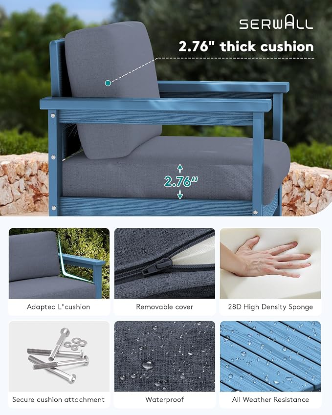 SERWALL 2 Pieces Single Cushioned Lounge Chair - Image 3