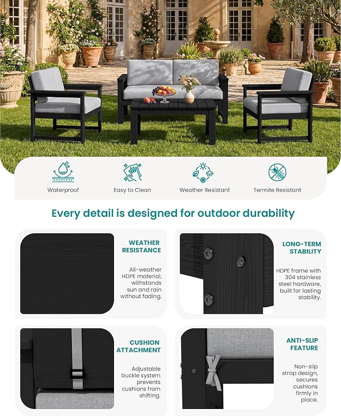 SERWALL 2 Pieces Single Cushioned Lounge Chair - Image 4