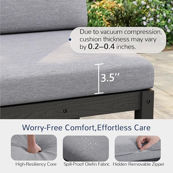 Stoog 6-Piece Patio Sectional Sofa Set, Modular Outdoor Furniture Set - Image 8