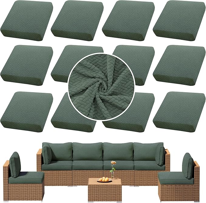 Outdoor Cushion Covers Set, Replacement by SUKAIKEQA
