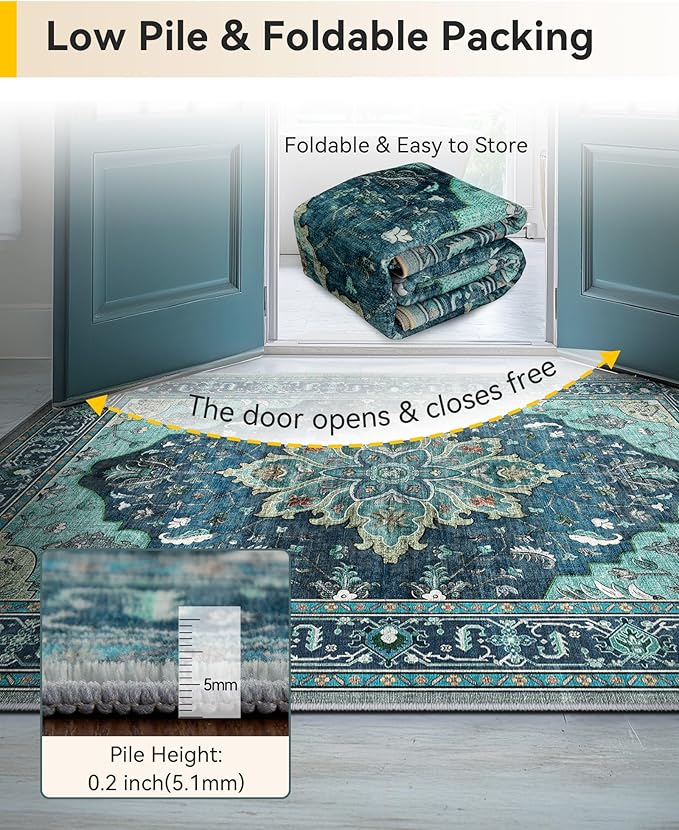 RELEANY Area Rugs 2'6"x8' Runner Rug Non Slip Washable - Image 7