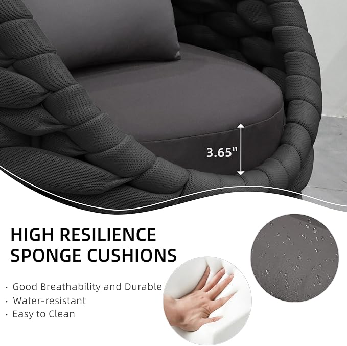 TWT Aluminum Patio Furniture Set Three Seater Sofa Outdoor Furniture Set - Image 3