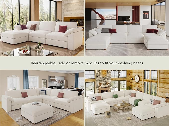 EASE MOOSE Oversized L Shape Sectional Couch, Extra Large Deep seat Sectional - Image 5