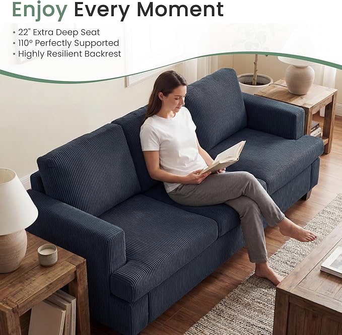 YOUDENOVA Sofa, 63” Comfy Loveseat Sofa - Image 3